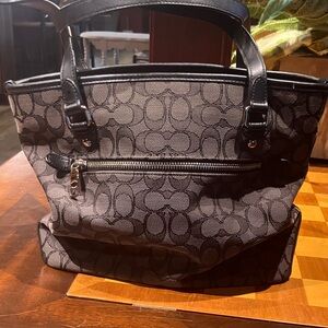 Coach Black and Gray Patterned Tote